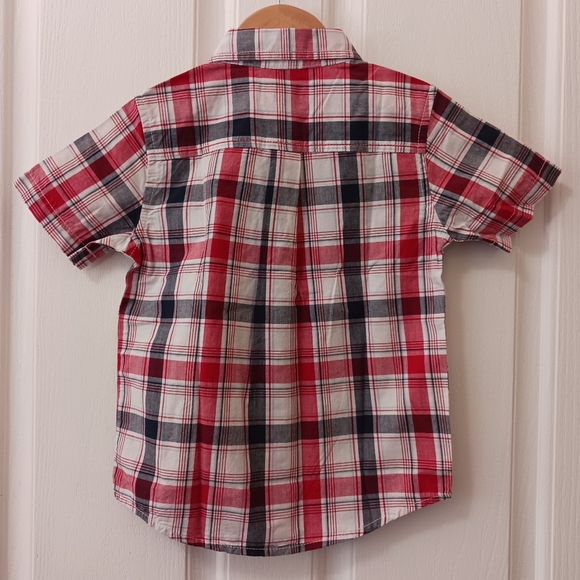 New Boys 3T shirt, Red, black and white plaid cotton blend. NWT - Picture 4 of 4